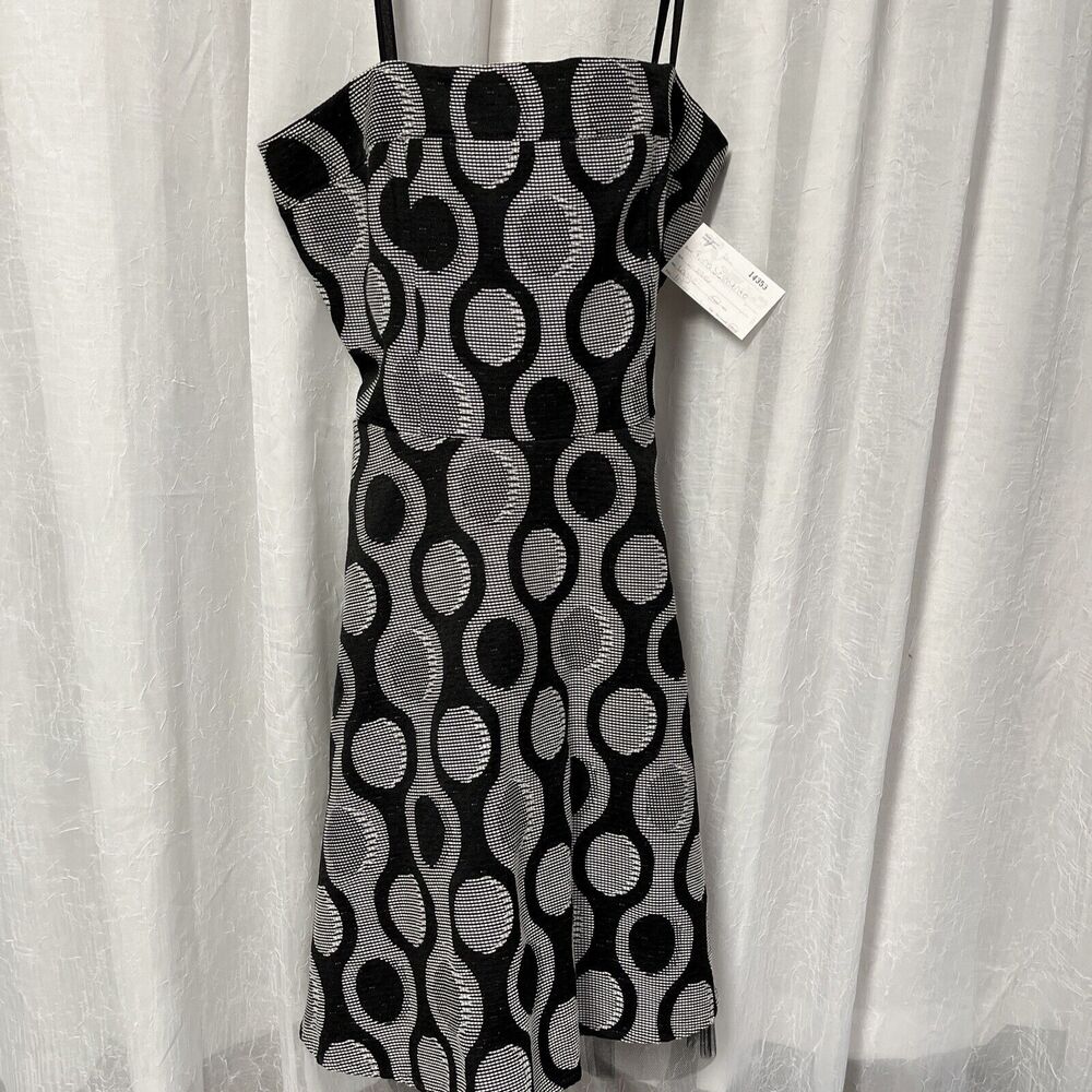 Rinascimento Women's Dress Black & White Textured Size Large